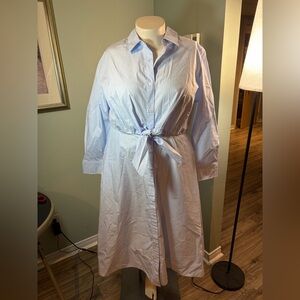 149. Banana Republic Light Blue Button-Down Tie-Waist Shirt Dress